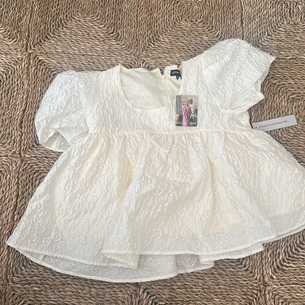 Sister Jane NWT White Textured Blouse